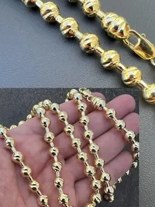 Authentic Celestial Guardian - Moon-Cut Dog Tag Necklace with 14k Gold-Plated 925 Silver Ball Bead Chain
