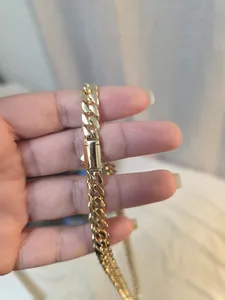 Authentic 14k Gold Plated Monaco Chain, Bracelet, Anklet Cuban Link 6mm-8mm 7"-24"