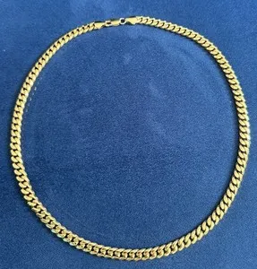 Authentic 14k Gold Plated Cuban Link Chain Necklace 8mm 24in