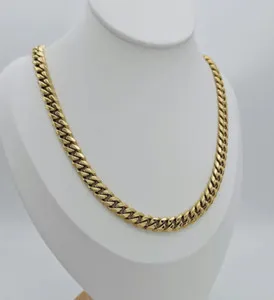 Authentic Large Gold Curb Chain, 8mm Curb Chain, 14k Gold Plated, No Fade, Waterproof