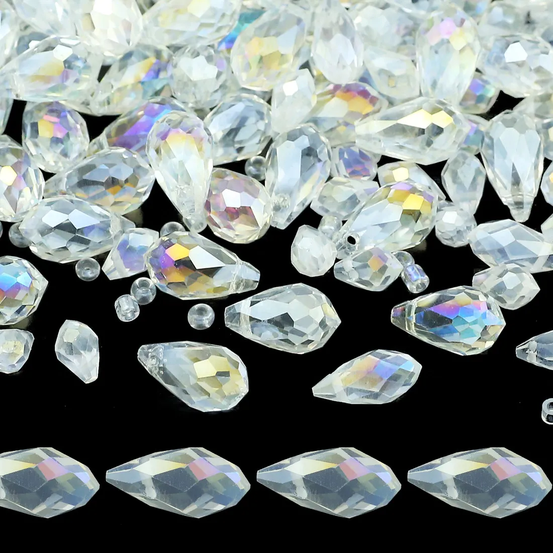 Authentic White AB Colorful Teardrop Austrian Crystal Spacer Loose Beads 5/6/8mm For Jewelry DIY Earrings Bracelets Pendants Accessories
