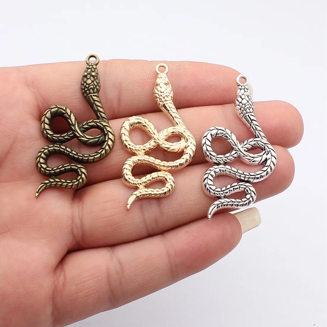 Authentic Snake Charm Serpent Pendant Collection Charms For Mystical Wildlife DIY Bracelet Necklace Jewelry Making Supplies For