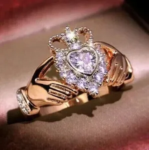 Authentic Eternal Devotion Claddagh Ring - 2.50Ct Heart Cut Moissanite & 14K Gold Sacred Bond Talisman