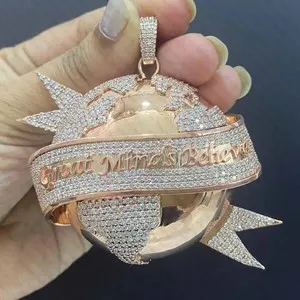 Authentic The Celestial Spheres Moissanite Globe Pendant in 14K Rose Gold Plated