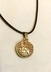 Authentic Spiral of Destiny - Miniature Gold Plated Globe Pendant Necklace