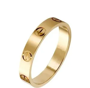 Authentic Seal of Protection: Gold Plated Screw Design Band Finger Ring