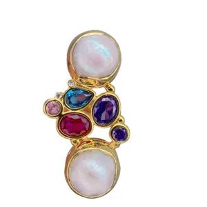 Authentic Luminous Pearl and Prism Adjustable Sacred Ring