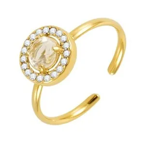 Authentic Gold Rush Rings #89188-0 18K Gold Plated Finger Ring with CZ