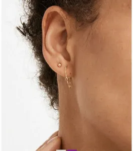 Authentic Madewell- 14k Gold Plated Silver- Circle Stud Earrings- NWT- $38