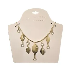 Authentic LC Lauren Conrad Women's Gold Plated Leaf Statement Necklace NWT