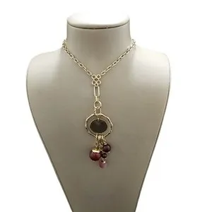 Authentic Talbots Women's Pendant Charm Gold Plated Wine Statement Necklace NWT