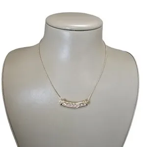 Authentic Express Women's Trendy Cubic Zirconia Gold Plated Bar Chain Necklace NWT$29