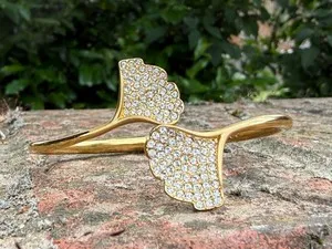 Authentic The Golden Gingko of Eternal Vitality - Sacred Crystal Bangle