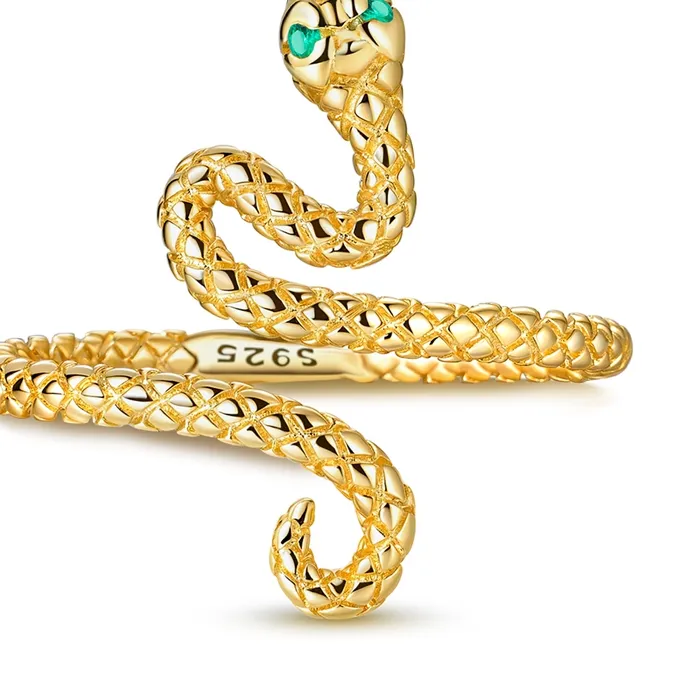 Authentic The Ouroboros Whisper Gold- Plated Serpent Ring