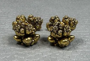 Authentic Contemporary Freeform Nugget Yellow Gold Plated Cuff Links