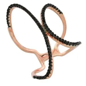 Authentic The Ethereal Bloom: Rose Gold Freeform Amulet of Shadows