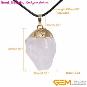 Authentic Celestial Guardian: Gold-Plated Raw Quartz Amulet of Earth's Untouched Wisdom