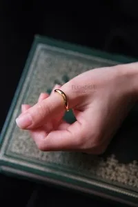 Authentic Ethereal Wave of Gold: Freeform 18K Plated Ring for Celestial Harmony