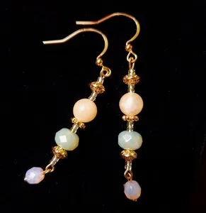 Authentic Ethereal Spring Bloom: Czech Glass Amulet Earrings