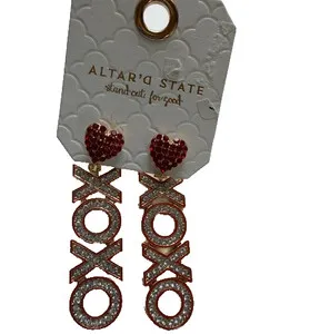 Authentic Radiant Vows: The Gilded XOXO Heart Talisman Earrings