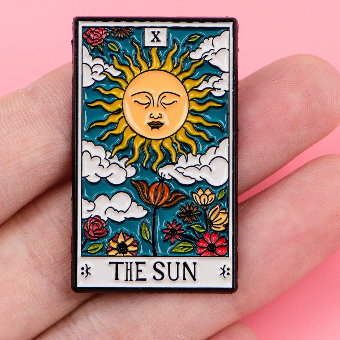 Authentic Tarot Sun Enamel Pin Vintage Brooch Pines Lapel Pins Badge on Backpack Clothing Accessories Jewelry Friends Gifts