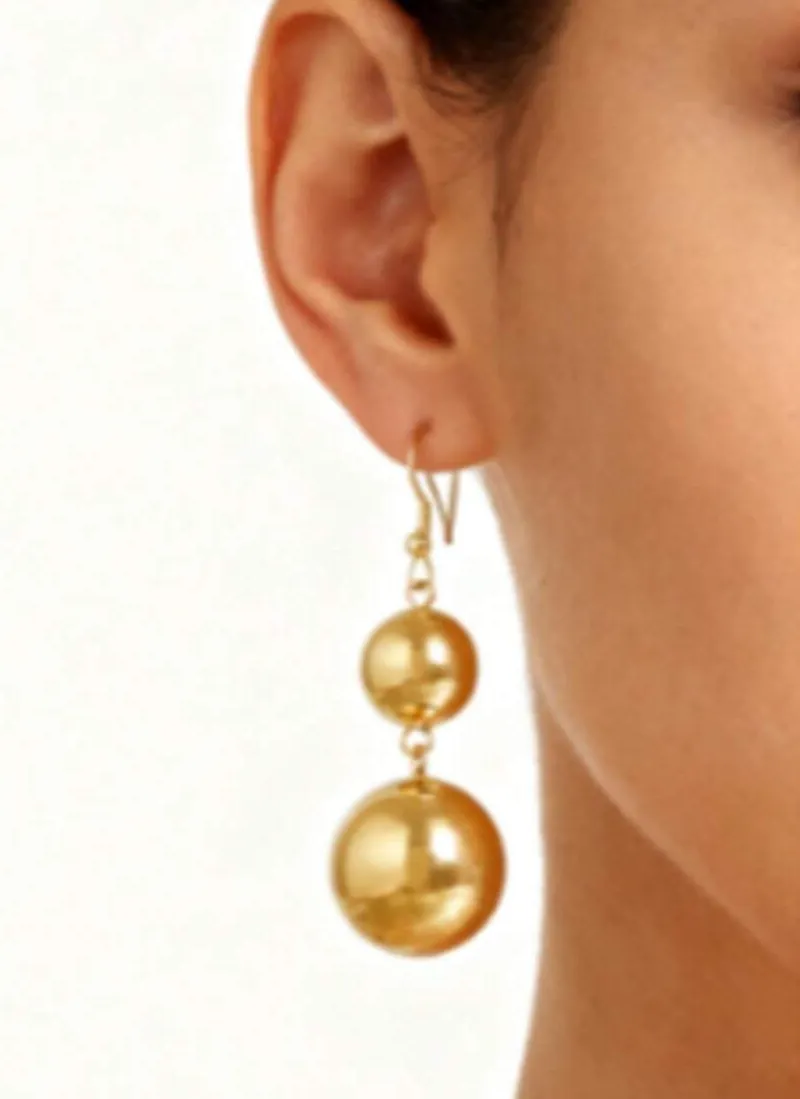 Authentic 1 pair oversized faux pearl drop earrings with elegant pendant design