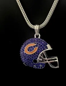 Authentic The Gridiron Guardian: Gold-Plated Chicago Bears Helmet Talisman