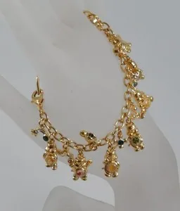 Authentic Sacred Embrace of the Care Bears: 24K Gold Plated Charm Bracelet