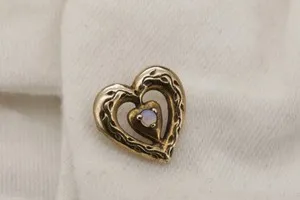 Authentic Luminous Heart of Eternity - Gold-Plated Sterling Silver Opal Amulet