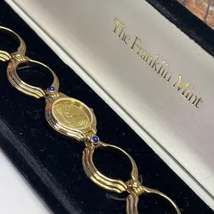Authentic The Golden Serpent Queen Talisman: Vintage 22K Gold-Plated Cleopatra Cuff Watch