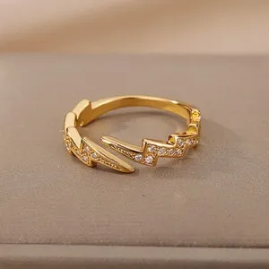 Authentic Celestial Strike Lightning Talisman - Empowered Gold-Plated Manifestation Ring