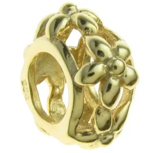 Authentic Sterling Silver Lovely Flower Focal Filigree Bead for European Charm Bracelet