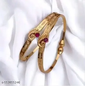 Authentic Indian Traditional Bollywood Gold Plated CZ Bridal Bracelets Jewelry Bangle