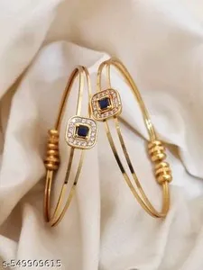 Authentic Celestial Girdle of Eternal Radiance: Gold-Plated Bridal Bangle of Divine Union