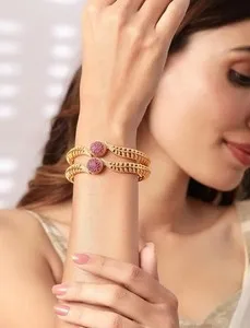 Authentic Celestial Radiance Golden Bangle Ensemble