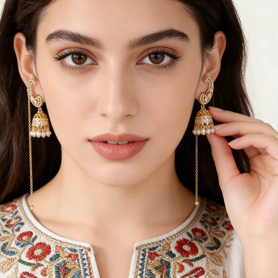 Authentic Bohemian Spirit: Zircon Beads Tassel Earrings - A Gypsy's Enchantment