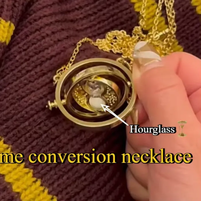 Authentic Celestial Hourglass Talisman – 360° Rotating Timekeeper Amulet