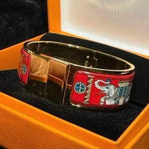 Authentic The Golden Caravan Cloisonne Elephant Bangle