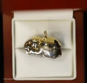 Authentic Limited Edition Dinsey 1998 Sterling Silver Gold-Plated Elephant Charm Pendant