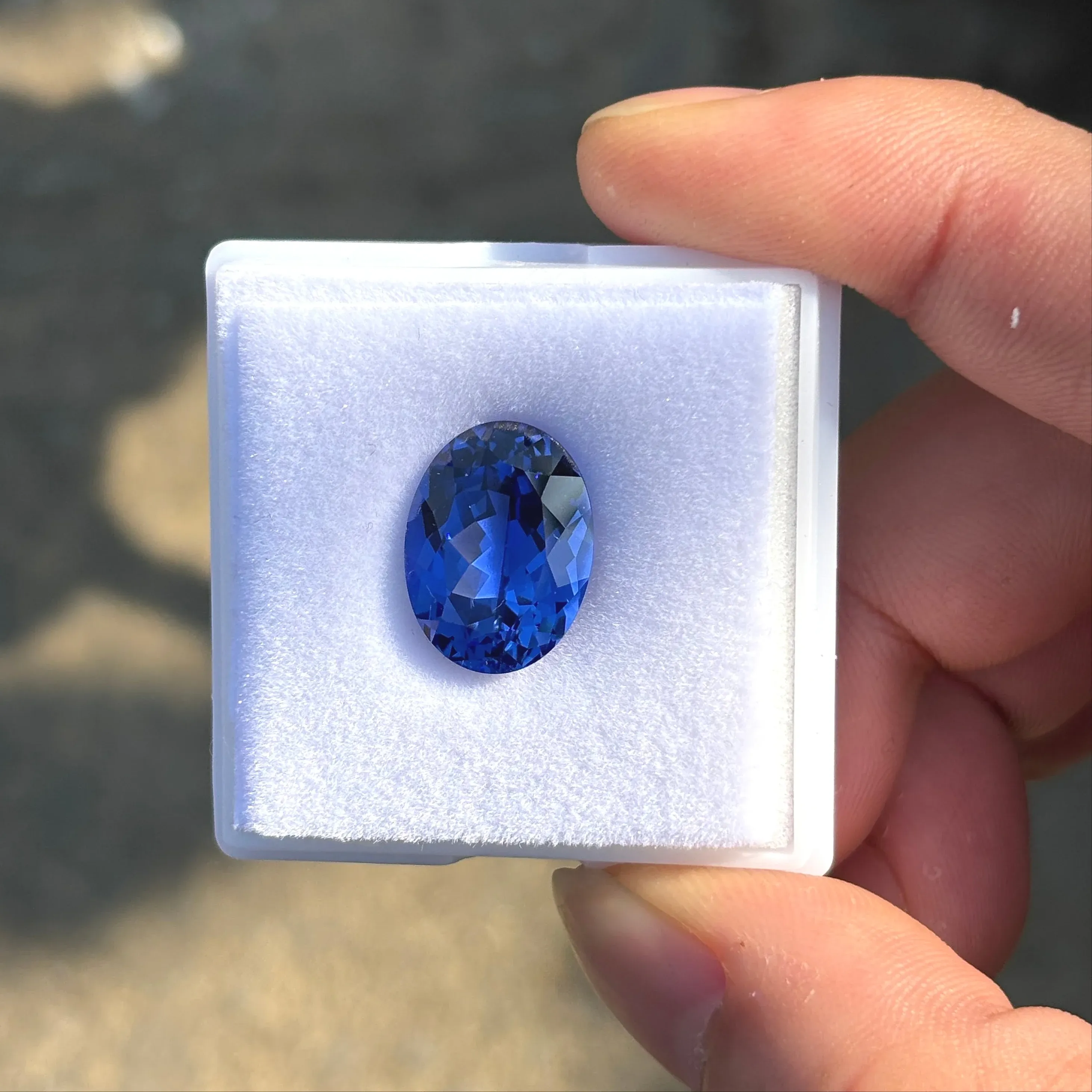 Authentic Lab Grown Sapphire Royal Blue Oval Shape Multiple Size Gemstone Pass Diamond Tester For Diy Jewelry Making With Certificate
