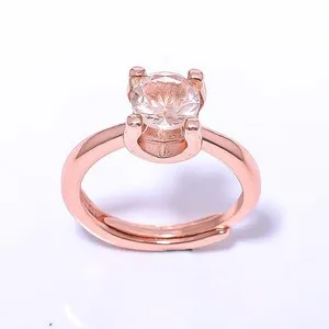 Authentic Rose Quartz Heart of Compassion – Rose‑Gold Plated Enchanted Ring