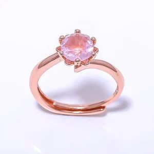 Authentic The Whispering Petal: Rose Quartz and Rose Gold Ring