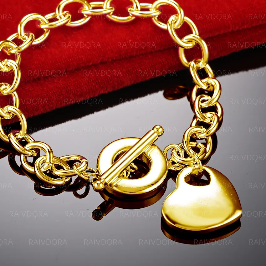 Authentic Enchanted 18K Gold‑Plated Heart‑Buckle Love Bracelet