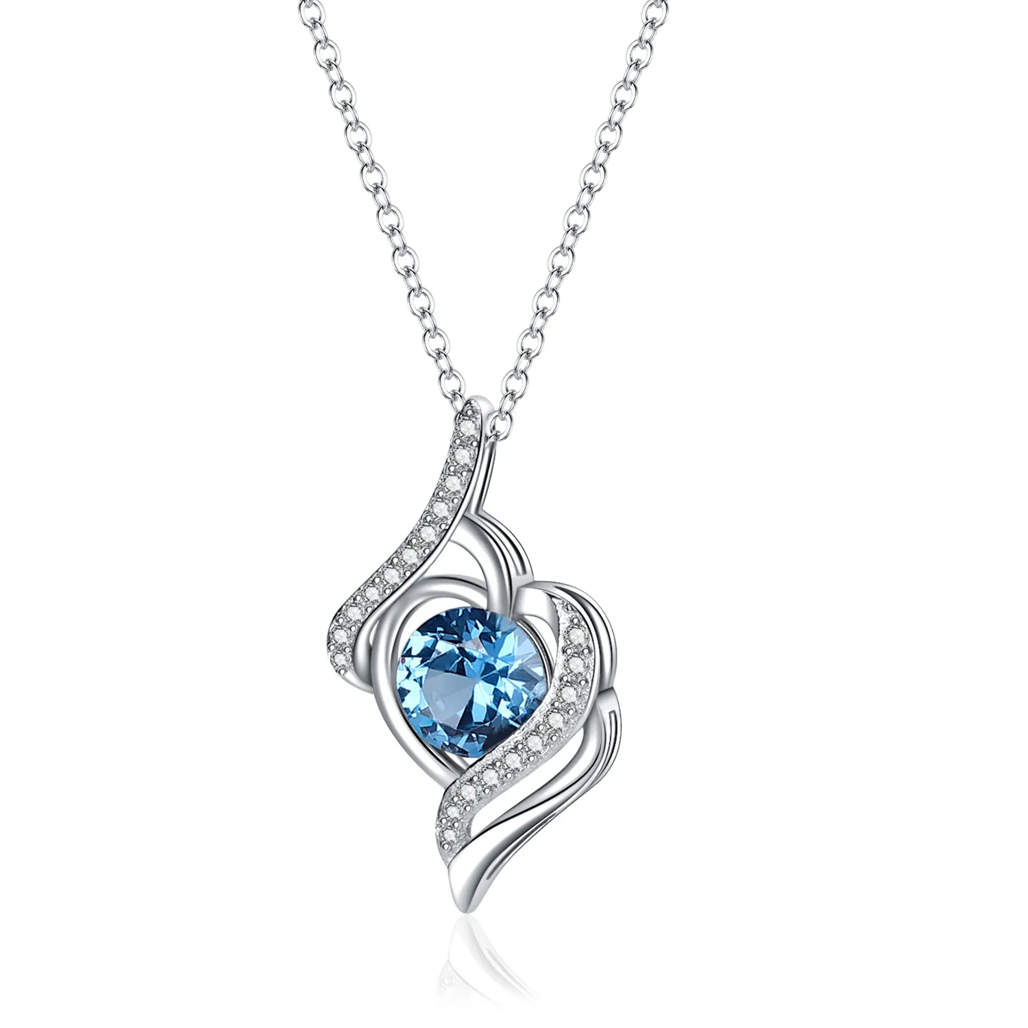 Authentic Eternal Love's Embrace - The Enchanted Blue Zircon Heart Pendant