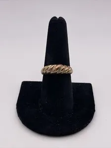 Authentic Sacred Crossiant Braid Ring: Golden Embrace for Mind, Body, and Spirit