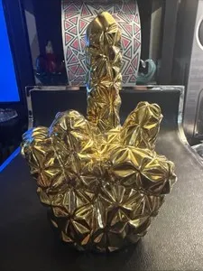 Authentic Ceramic metal gold plated ceramic pineapple cut middle finger