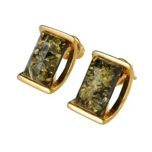 Authentic Amber Starburst Bullet Earrings: 18K Gold‑Plated Serenity