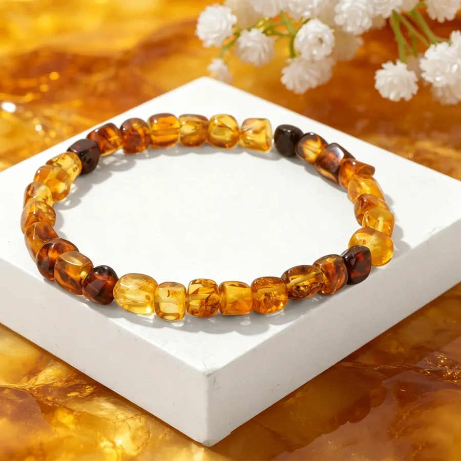 Authentic Solar Essence Amber Cube Talisman - Ancient Baltic Light and Vitality Amulet