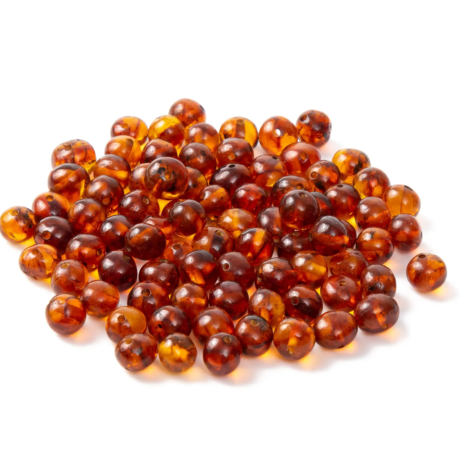 Authentic Baltic Amber Beads 6- 8Mm Width Pre- Drilled Holes For Stringing Jewelry- Diy Supplies
