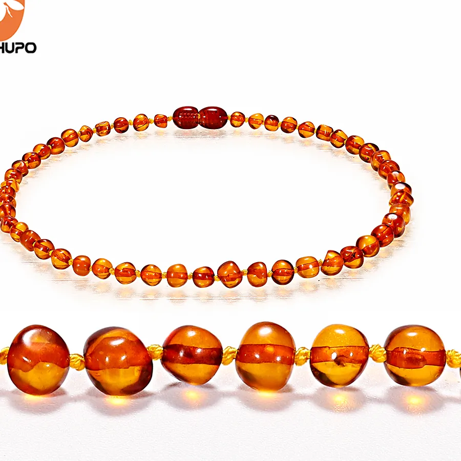 Authentic HAOHUPO 100% Genuine Amber 6 Style Polished Amber Necklace for Women Adult Gifts Handmade Baltic Natural Jewelry Birthday Gifts